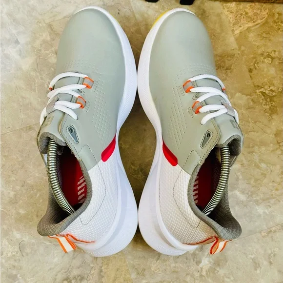 EUC! Footjoy Fuel Womens 6.5M Spikeless Golf Shoes Sneakers Grey/Pink Leather. - Picture 7 of 10